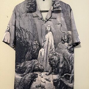 Daniel in the Lion's Den Button Down Shirt Short Sleeve Size M (9)